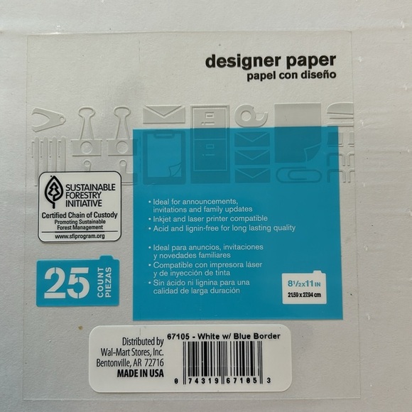 FREE designer paper with blue border 25 pgs for announcements, certificates - Picture 3 of 7